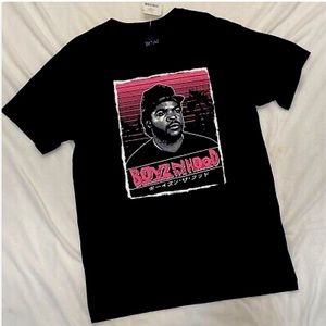 THIRTY SINGLE Boyz N The Hood Ice Cube Black and Pink Graphic Tee (M)
